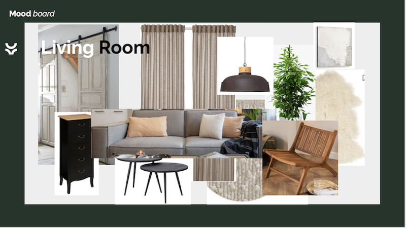 graphic layout of living room
